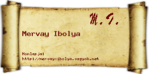 Mervay Ibolya névjegykártya